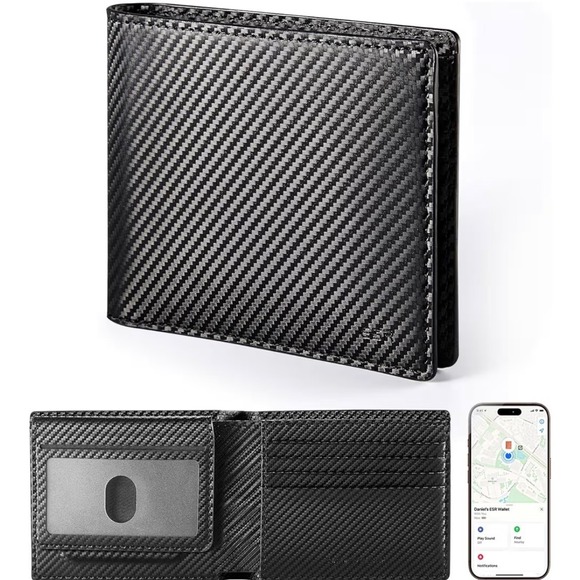 Esr Other - ESR Geo Wallet Built-in Apple Find My RFID Blocking Carbon Fiber Black Bifold